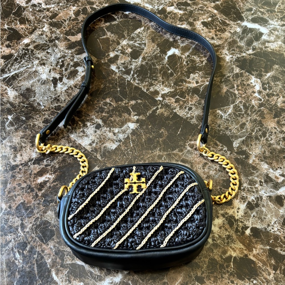 SOLD - Tory Burch Black and Cream Crossbody Bag